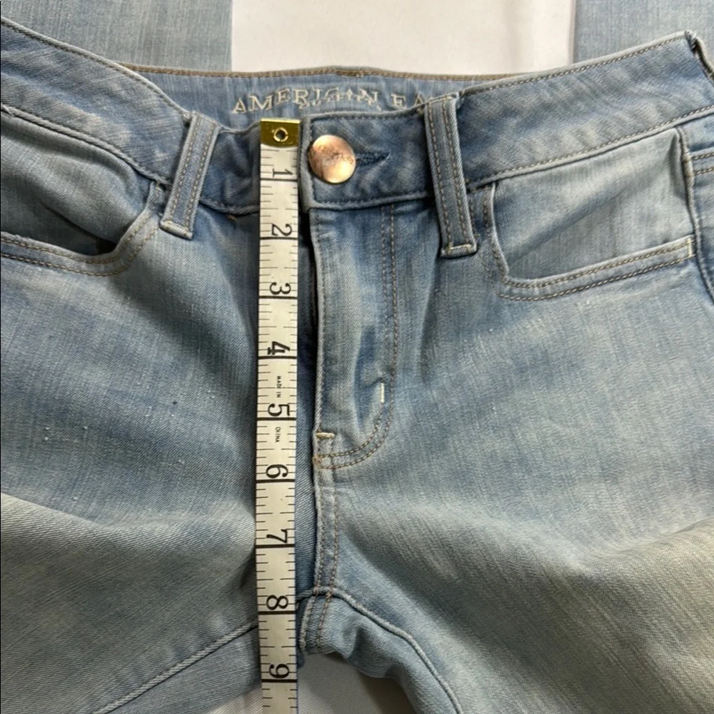 American Eagle Blue Jeggings with Vintage Faded Look